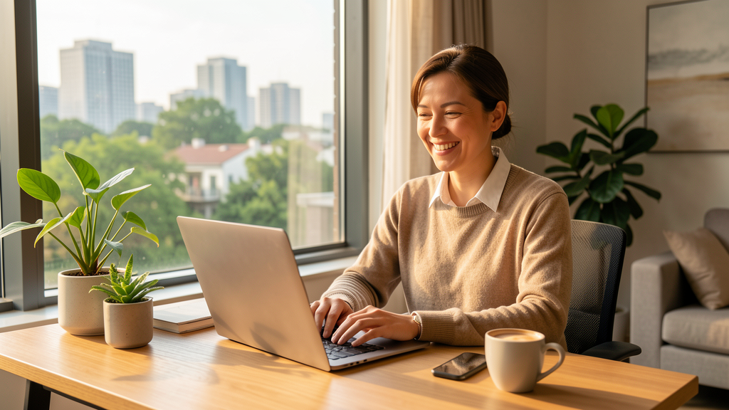 Persona trabajando desde casa